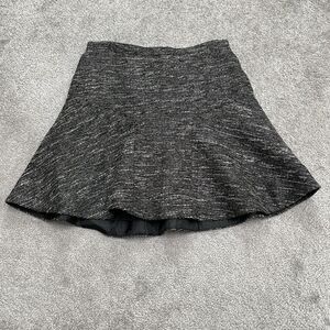 J. Crew Tweed A-Line Short Mini Skirt Womens 0 Heather Gray Lined Casual Peplum